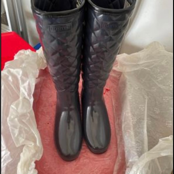 Hunter quilted refined gloss boots - Picture 2 of 7